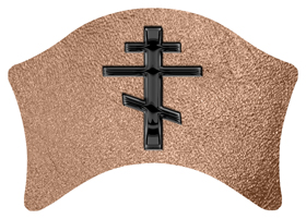 DABAN-519-BK-SH-BZ Black Orthodox Cross Shimmer Bronze